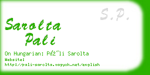 sarolta pali business card